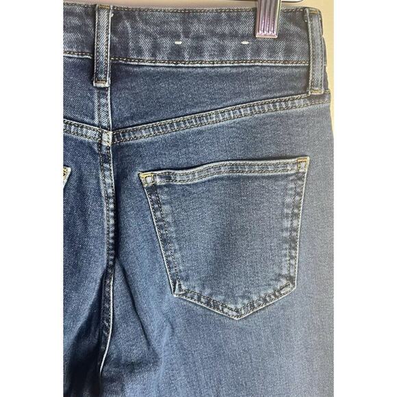 Boden High Rise Button Relaxed Stretch Straight Jeans Ankle Raw Hem Sz 6 Petite - Picture 6 of 9